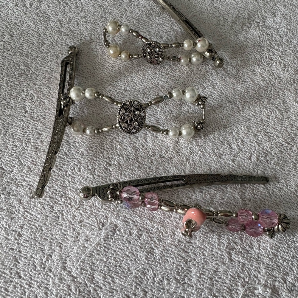Lila Rose Silver and Pink Hair Accessories